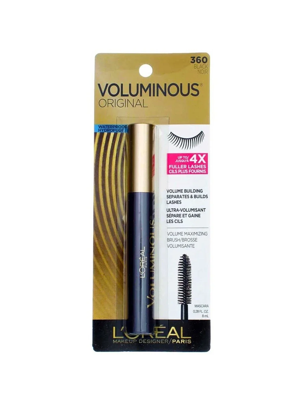 L'Oreal Voluminous Original Mascara 310 Blackest Black - 0.28 fl. oz./8 ml
